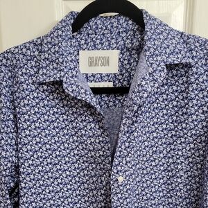 Grayson Women's Blue Floral Button Down Shirt